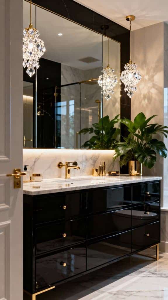 glamorous black vanity elegance