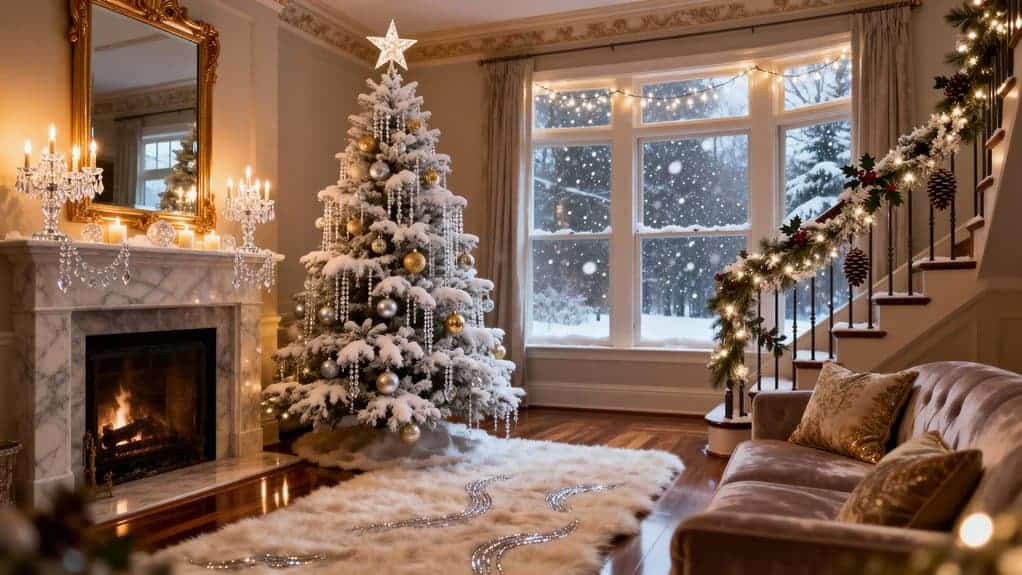 glamorous festive living room