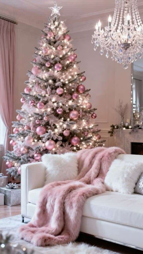 glamorous pink and white decor