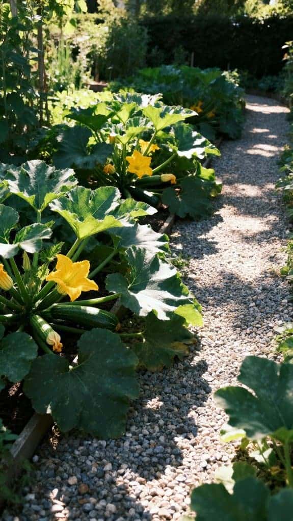 inviting gravel side garden