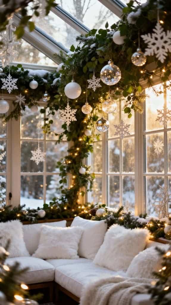 inviting holiday sunroom decor