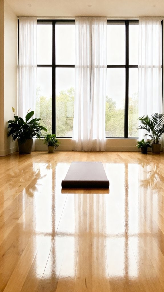 light filled tranquil yoga space