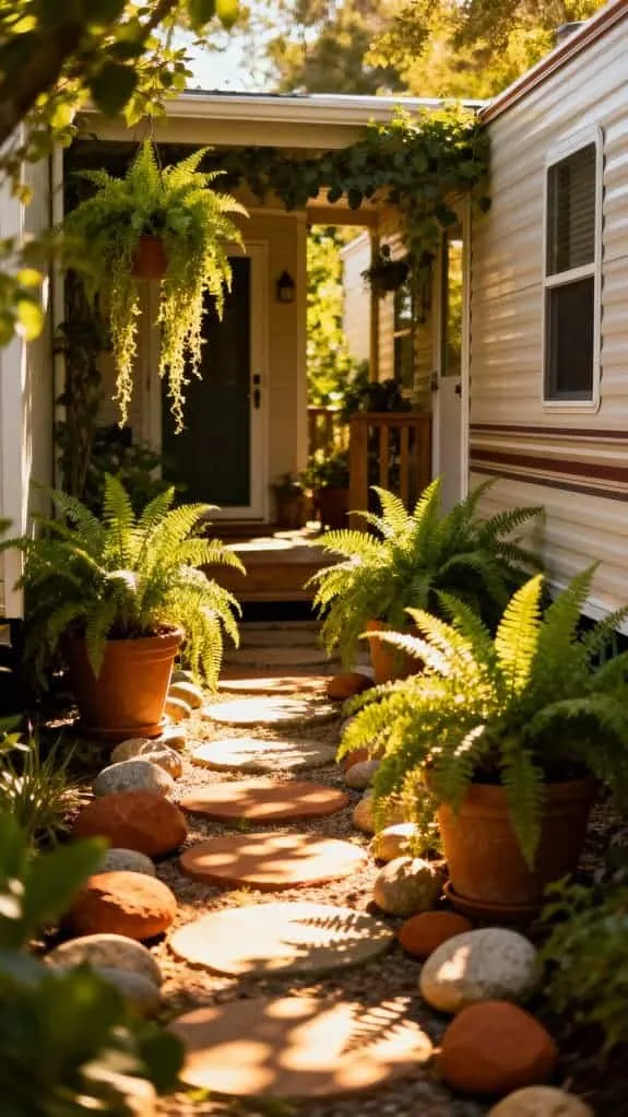 lush fern entryway decor