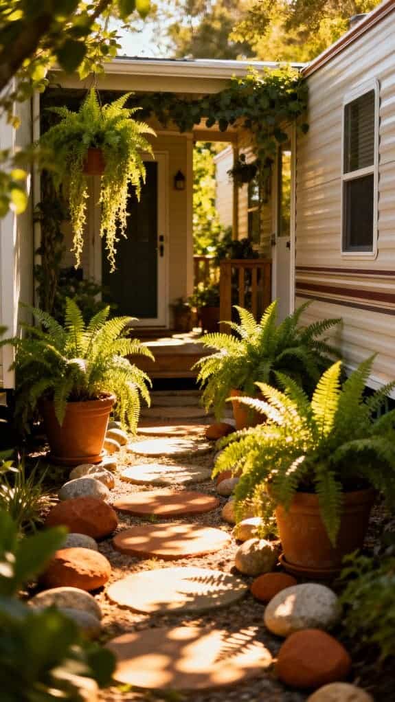 lush fern entryway decor