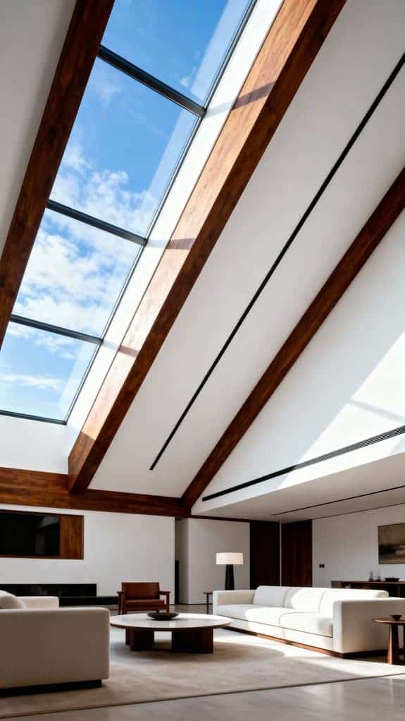 mid century modern skylit lounge