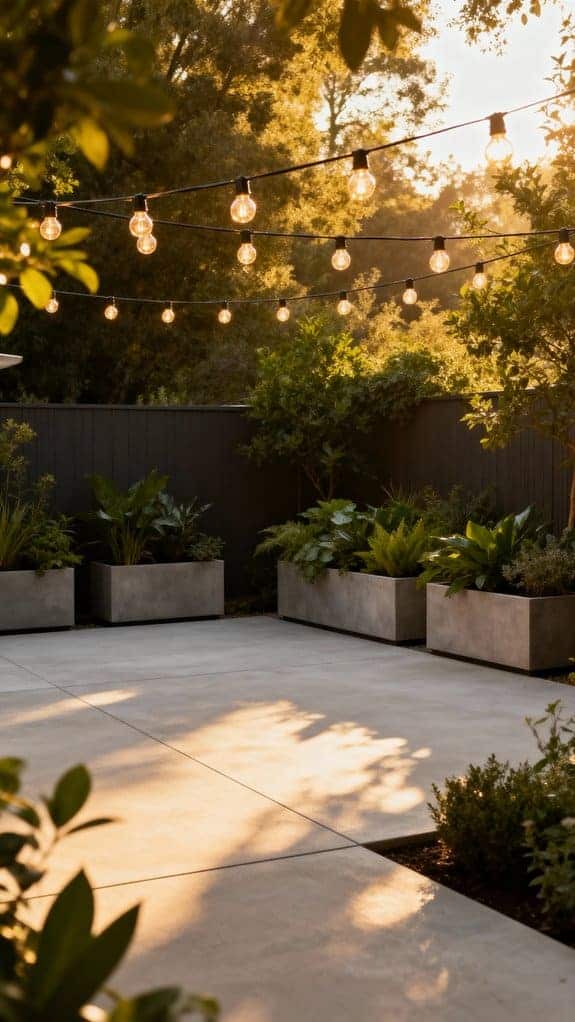 minimalist concrete patio retreat