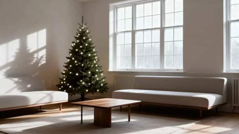 minimalist holiday living room