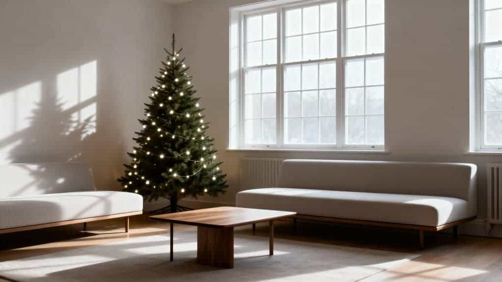 minimalist holiday living room
