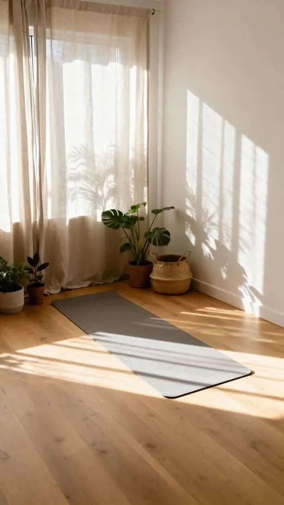 minimalist scandinavian yoga space