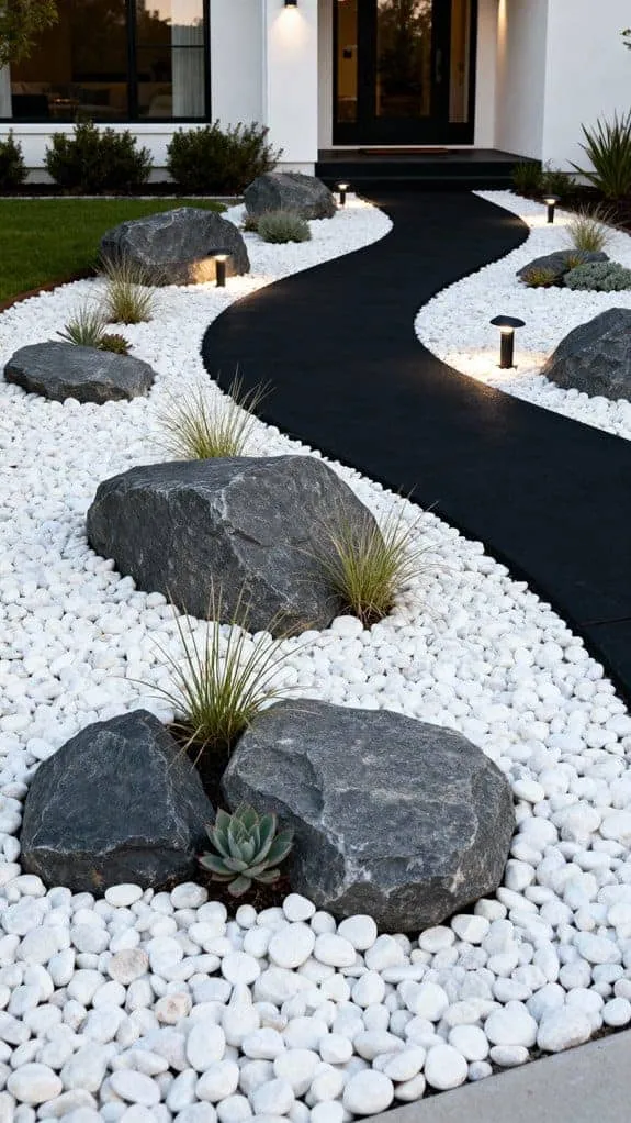 minimalist serene rock garden