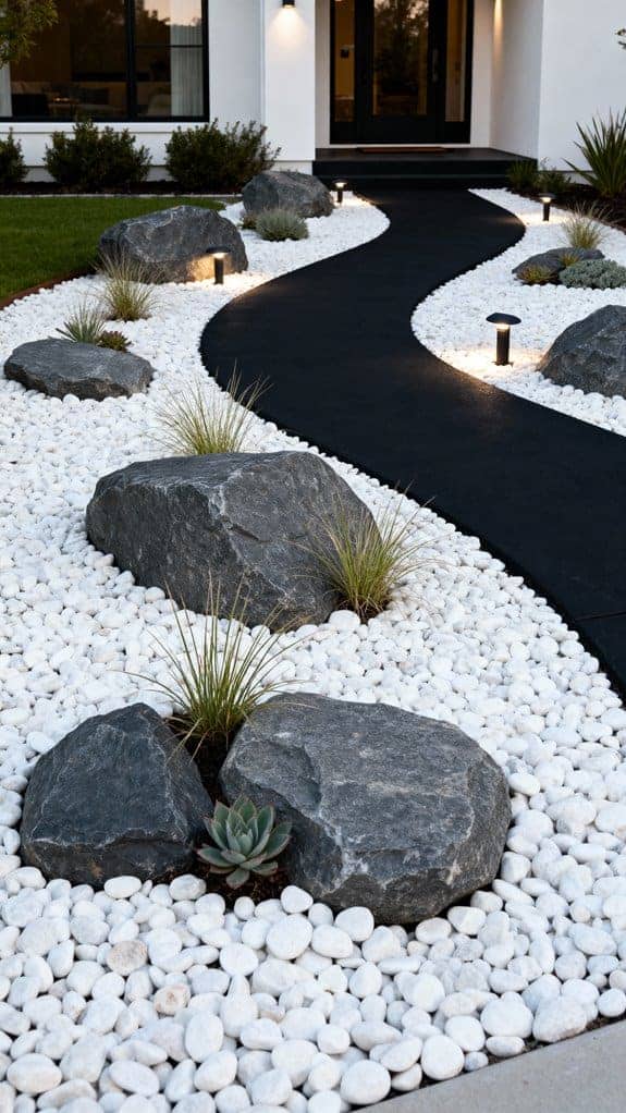 minimalist serene rock garden