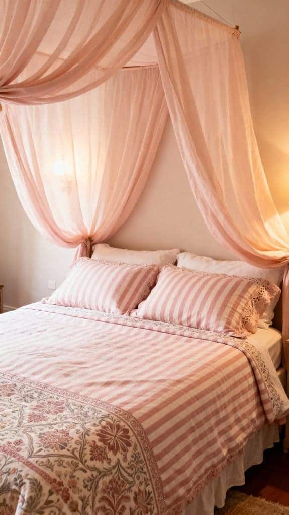 pastel bedroom with canopy