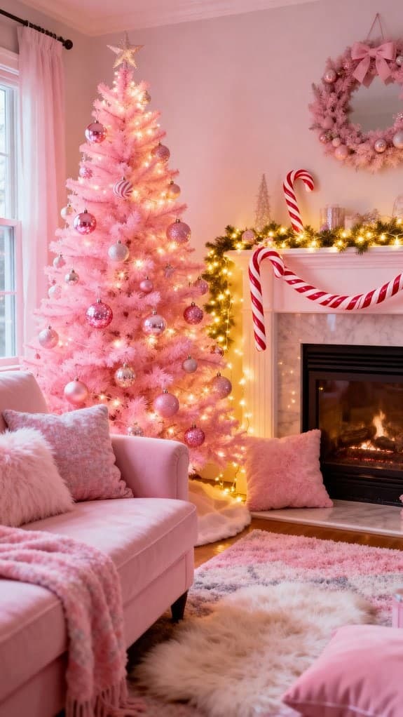 playful pink holiday decor
