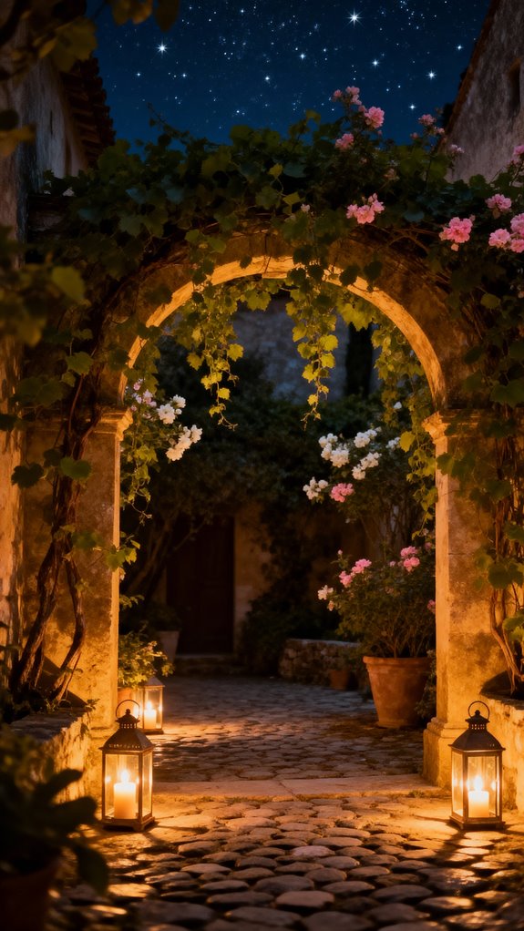 romantic candlelit courtyard retreat