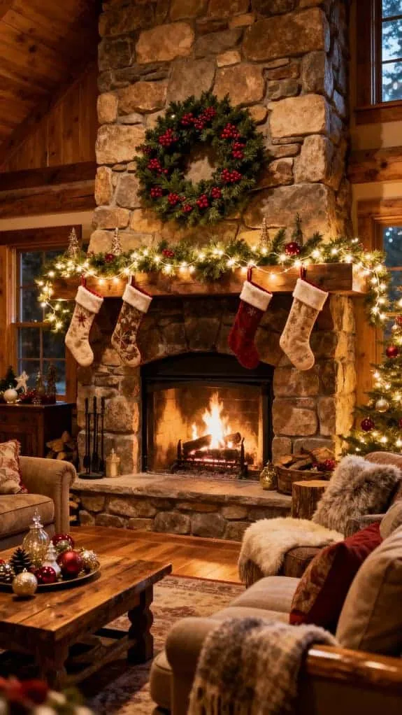 rustic festive living room