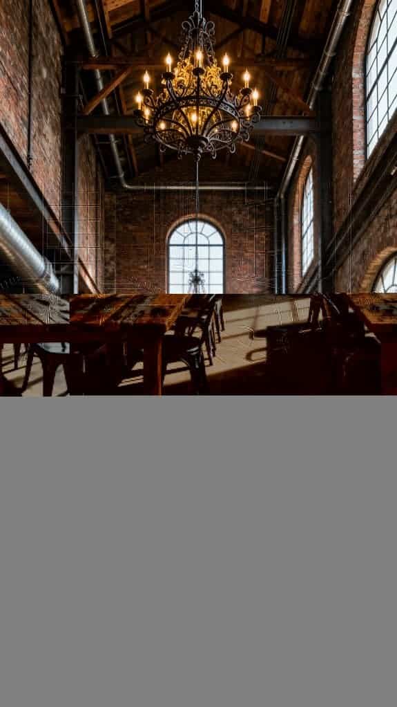 rustic industrial dining ambiance