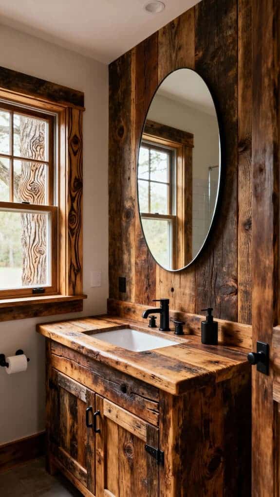 rustic reclaimed wood vanity