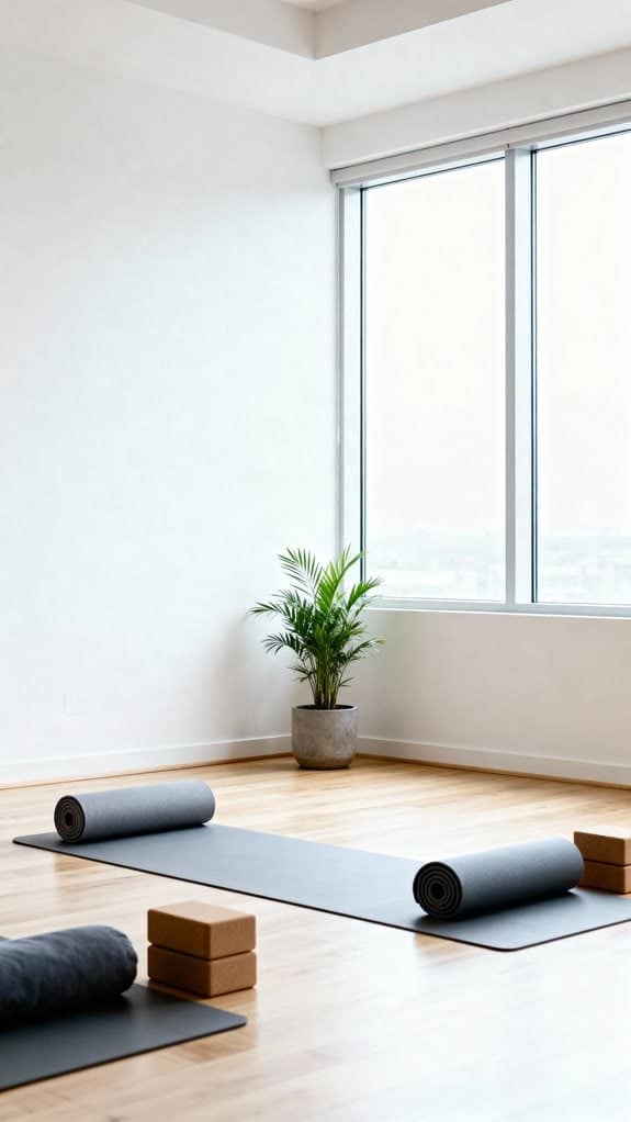 serene minimalist yoga studio
