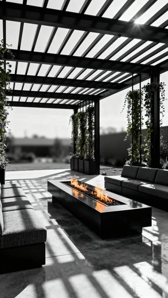 sleek modern patio design
