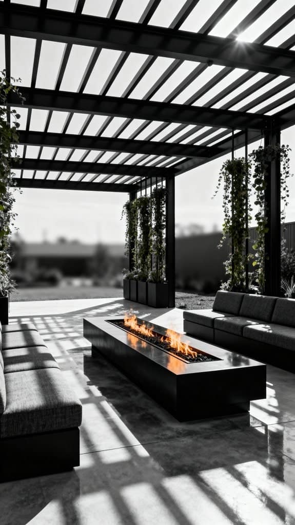sleek modern patio design
