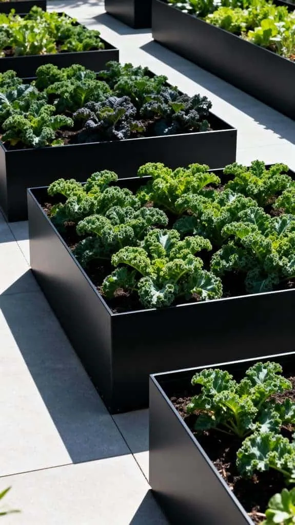 sleek raised beds vibrant kale