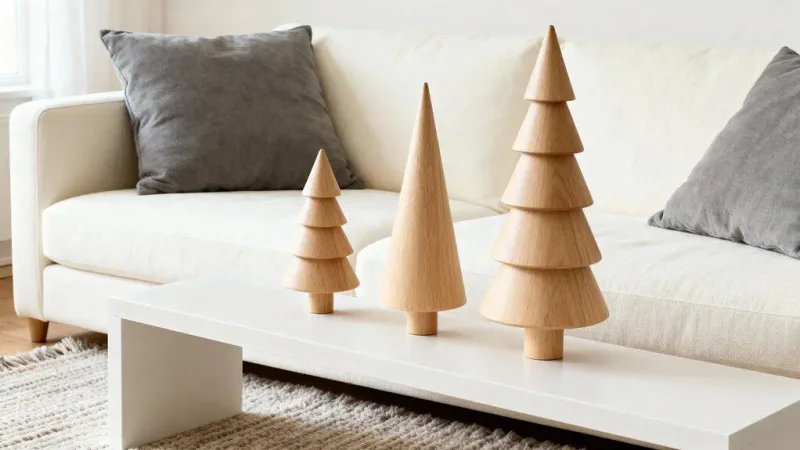 sleek wooden christmas decor