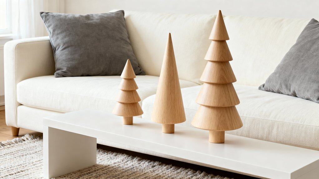 sleek wooden christmas decor