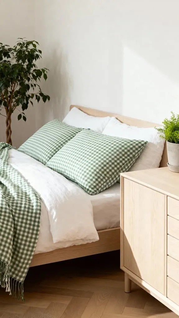 soft green gingham elegance