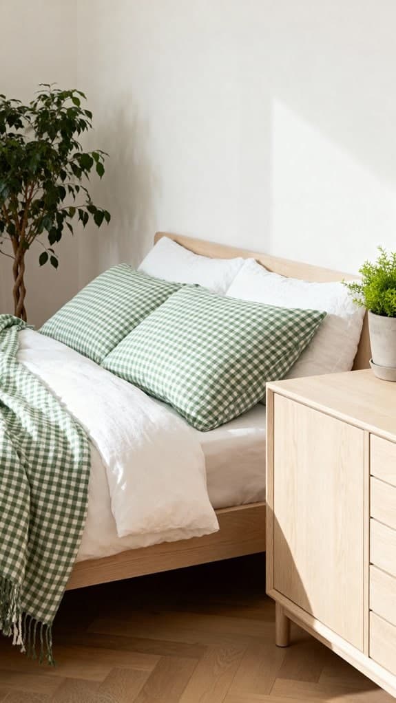 soft green gingham elegance