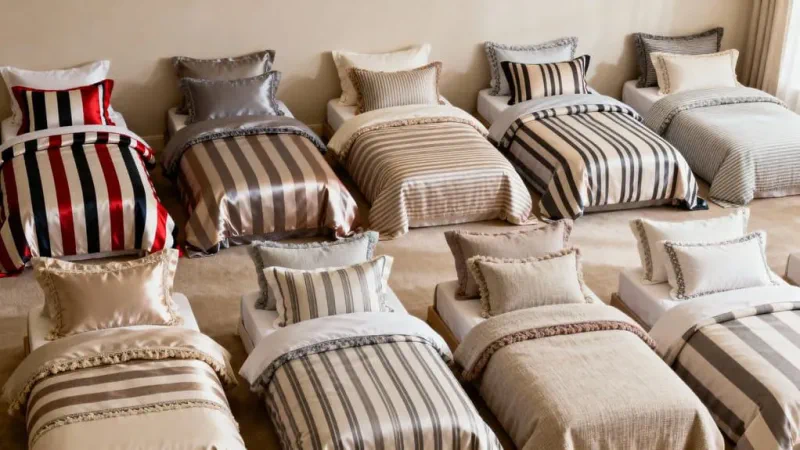 striped bedding bedroom refresh