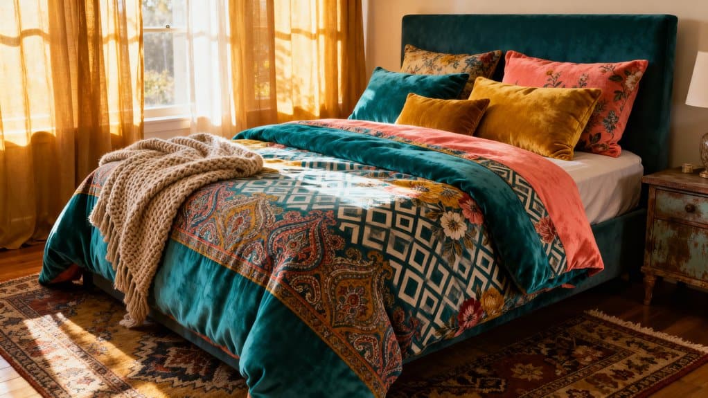 stylish mixed pattern bedding