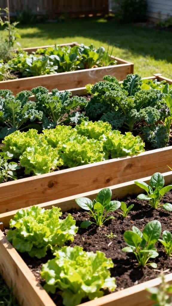 sunny vegetable garden beds