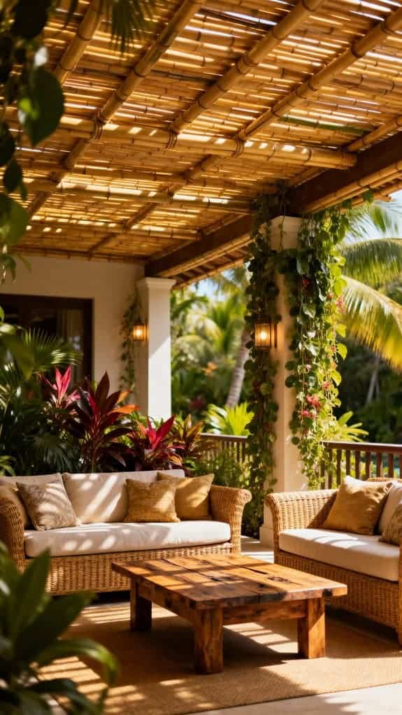 tropical bamboo rattan retreat