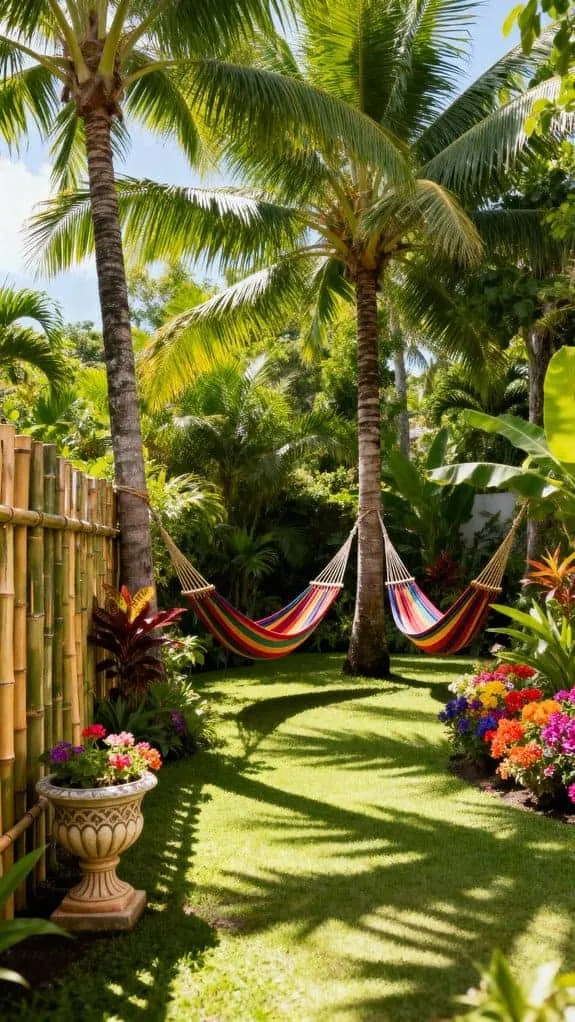 tropical courtyard relaxation oasis