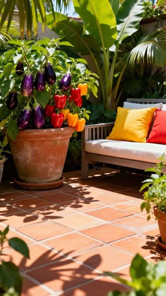tropical patio with vegetables