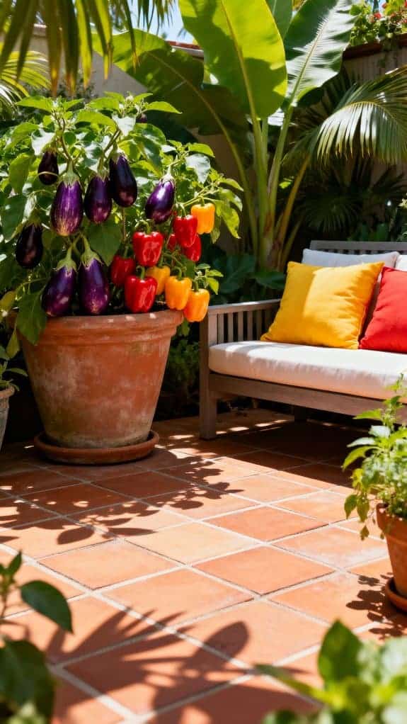 tropical patio with vegetables