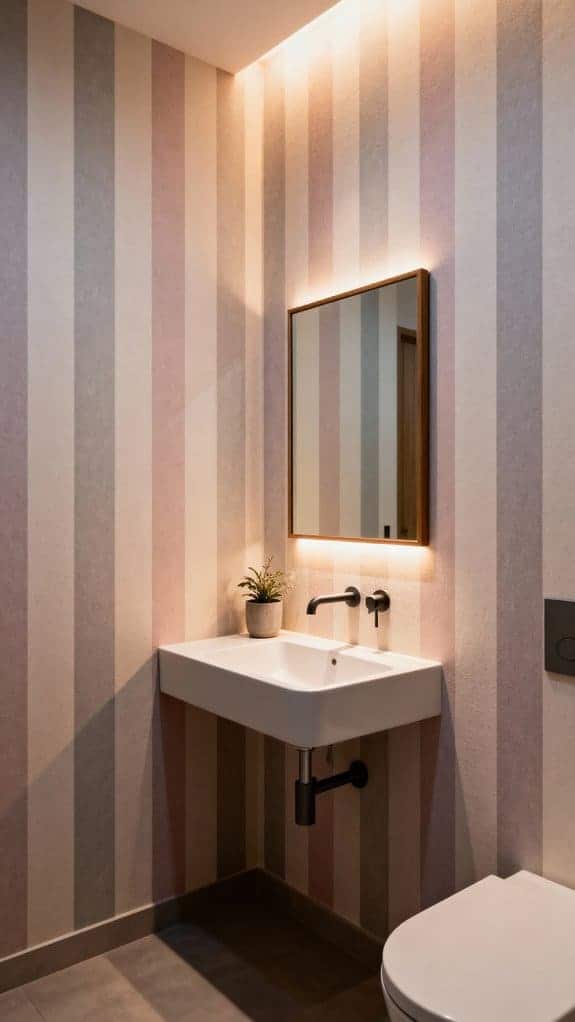 vertical stripes wall mounted sink