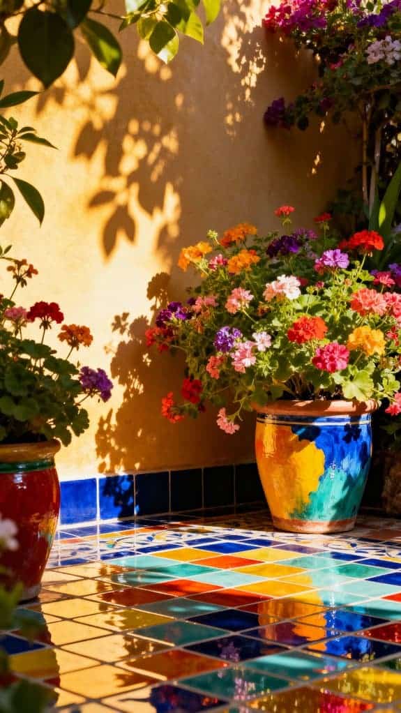 vibrant colorful courtyard retreat