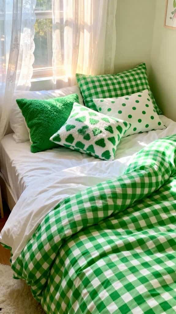 vibrant gingham teen bedroom