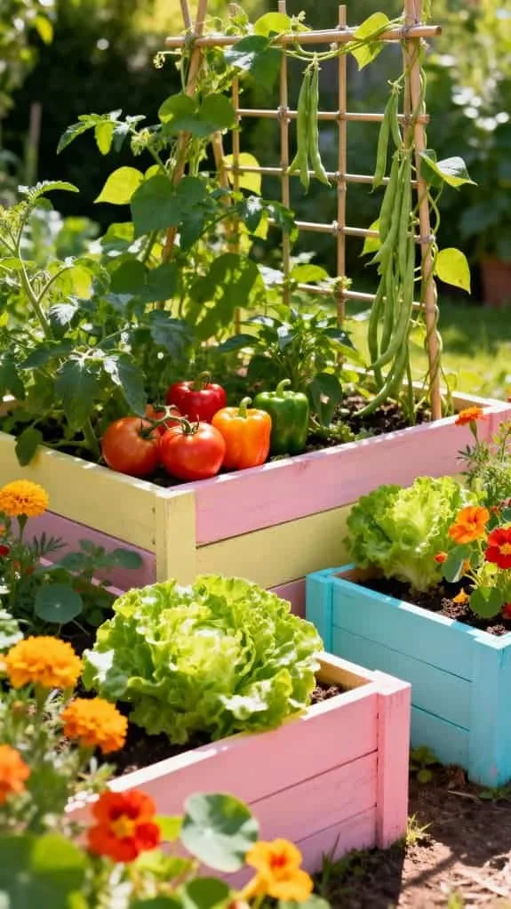 vibrant veggies painted boxes