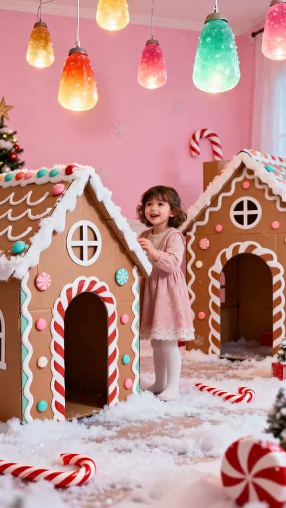 whimsical cardboard candy village