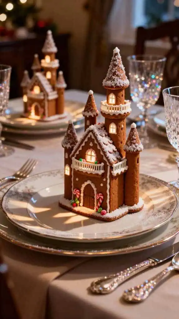 whimsical gingerbread castle settings