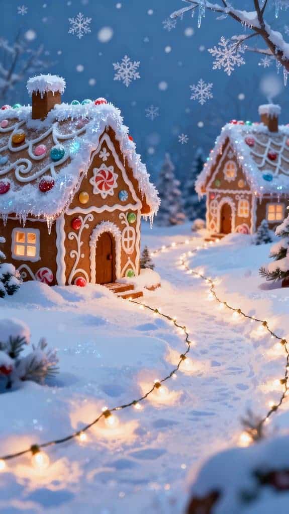 winter wonderland gingerbread cottages