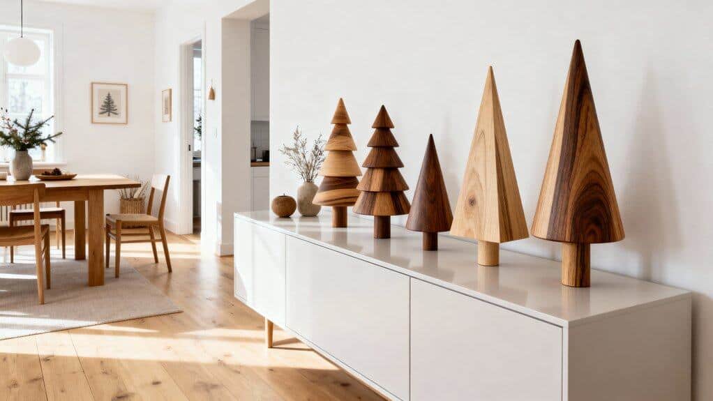 wooden christmas trees decor
