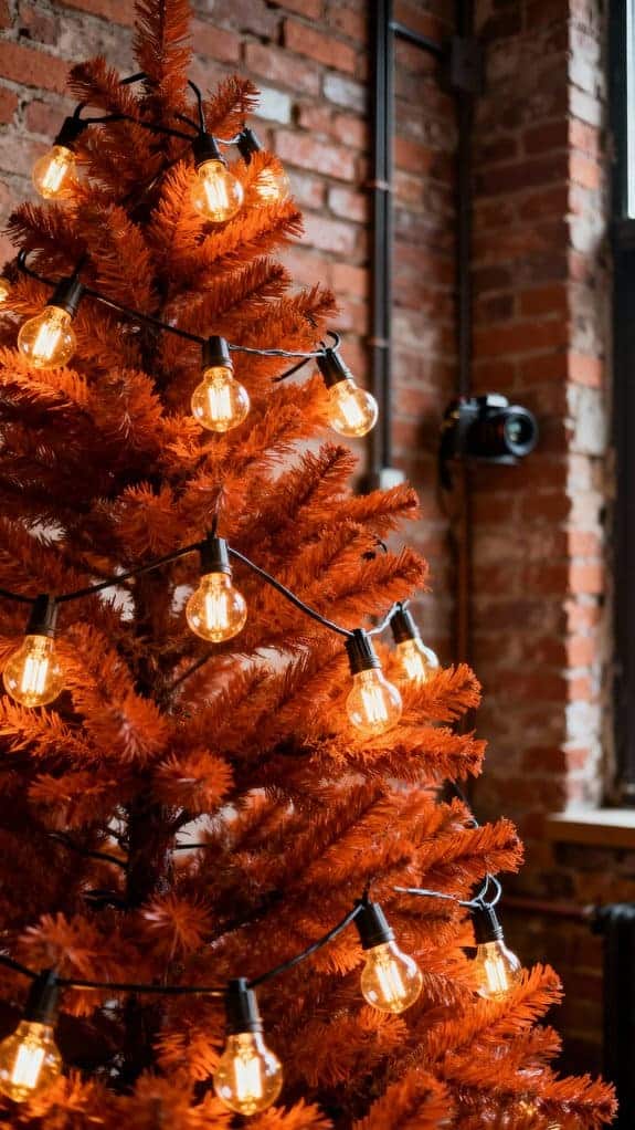 burnt orange tree decor