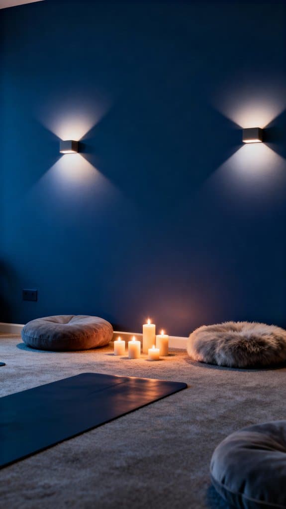 candlelit yoga relaxation space