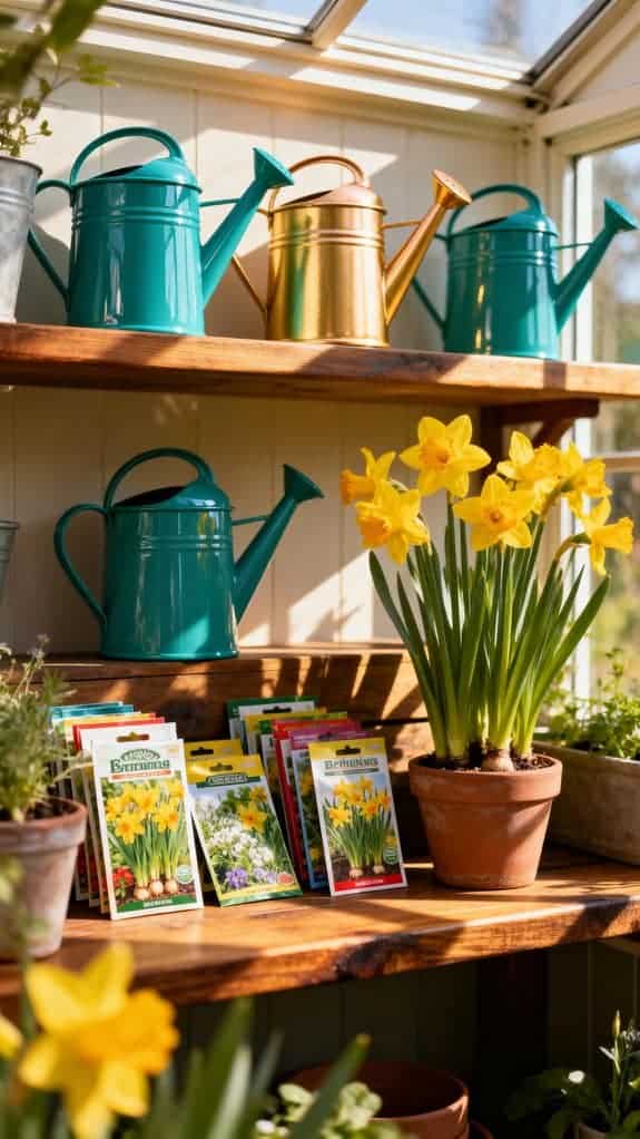 cheerful sunroom flower display