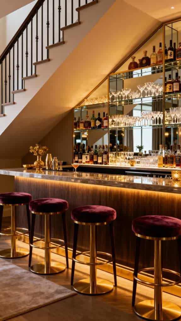 chic under stair cocktail bar