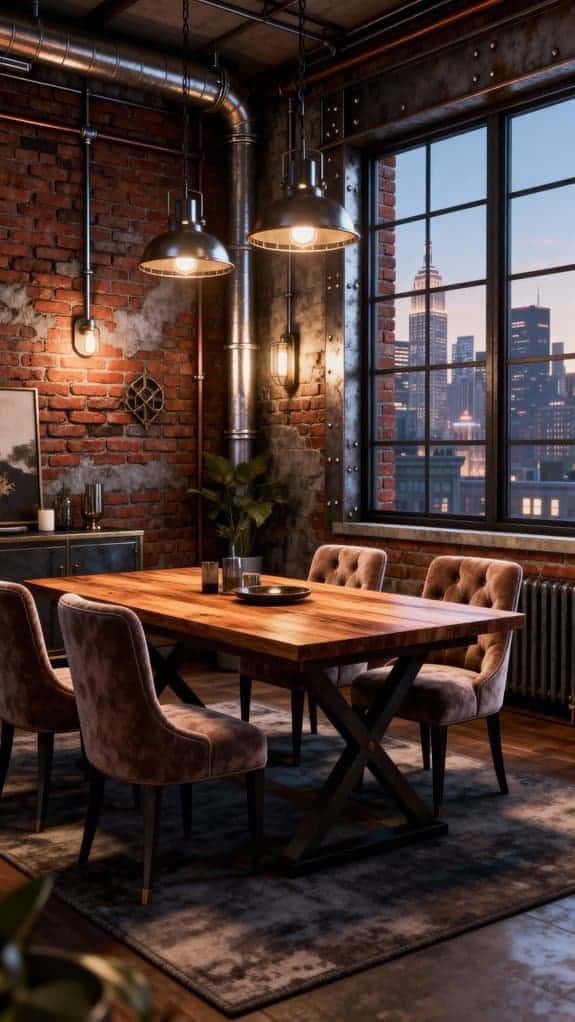 chic urban loft dining