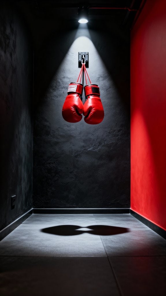 cinematic boxing gym ambiance